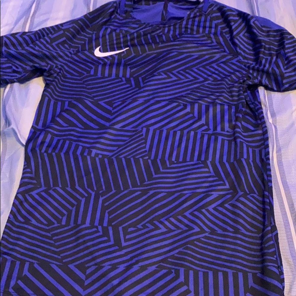 Blue and Black Nike Tee Shirt